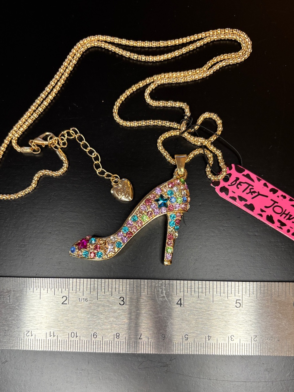 Betsey Johnson Crystal High-Heel Shoe Pendant Necklace